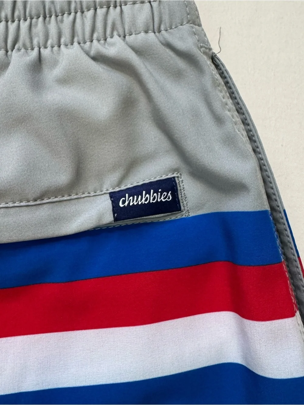 Chubbies The Red White And Whose Mans 5.5” Swim Trunks Men’s Large Lined Outdoor